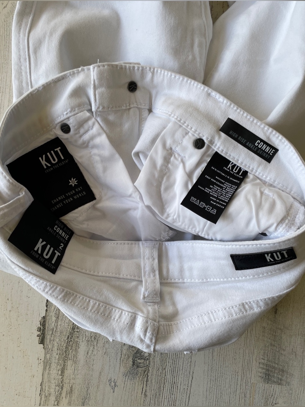 Kut from the Kloth Connie High Rise Ankle Skinny Jeans White NWT SZ 2 - Picture 4 of 13
